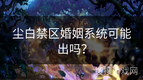 尘白禁区婚姻系统可能出吗？