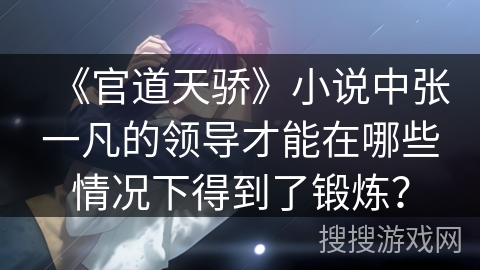 《官道天骄》小说中张一凡的领导才能在哪些情况下得到了锻炼？