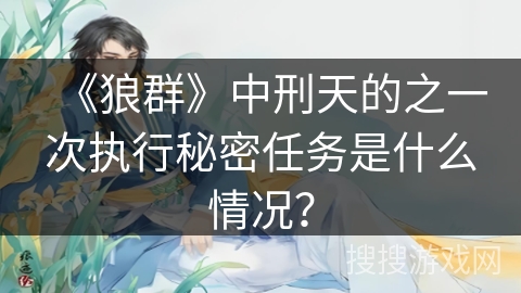 《狼群》中刑天的之一次执行秘密任务是什么情况？