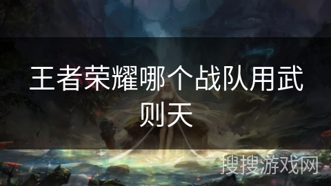 王者荣耀哪个战队用武则天