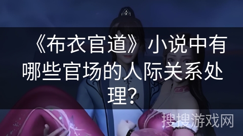《布衣官道》小说中有哪些官场的人际关系处理？
