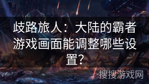 歧路旅人：大陆的霸者游戏画面能调整哪些设置？