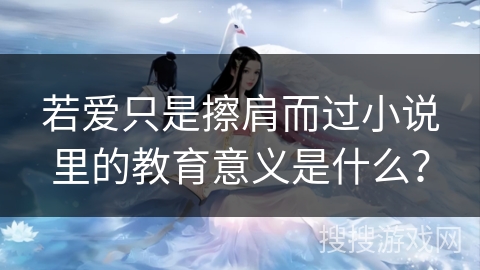 若爱只是擦肩而过小说里的教育意义是什么？