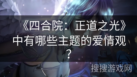 《四合院：正道之光》中有哪些主题的爱情观？