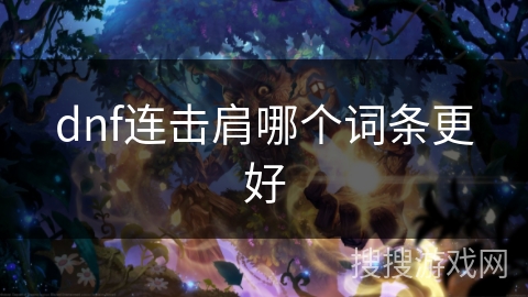 dnf连击肩哪个词条更好