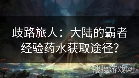 歧路旅人:大陆的霸者经验药水获取途径? 歧路旅人:大陆的霸者经验药水获取途径?