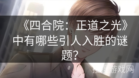 《四合院：正道之光》中有哪些引人入胜的谜题？