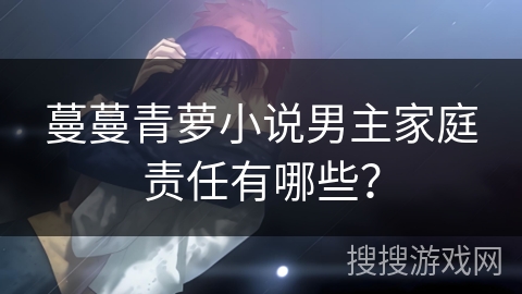 蔓蔓青萝小说男主家庭责任有哪些？