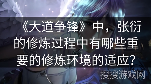 《大道争锋》中，张衍的修炼过程中有哪些重要的修炼环境的适应？