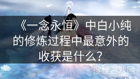 《一念永恒》中白小纯的修炼过程中最意外的收获是什么？