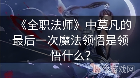 《全职法师》中莫凡的最后一次魔法领悟是领悟什么？