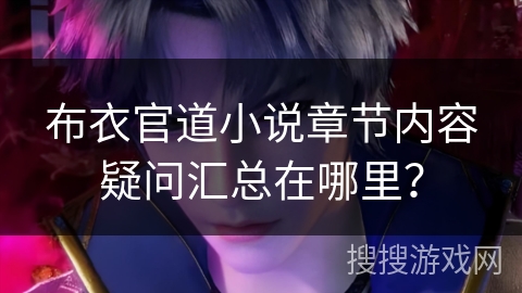布衣官道小说章节内容疑问汇总在哪里？