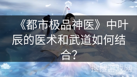 《都市极品神医》中叶辰的医术和武道如何结合? 《都市极品神医》中叶辰的医术和武道如何结合?