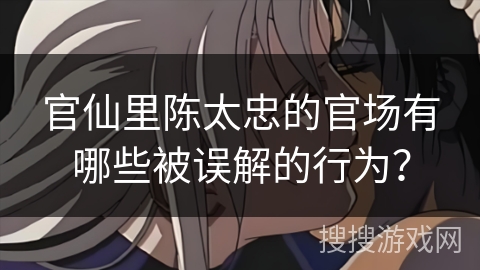 官仙里陈太忠的官场有哪些被误解的行为？