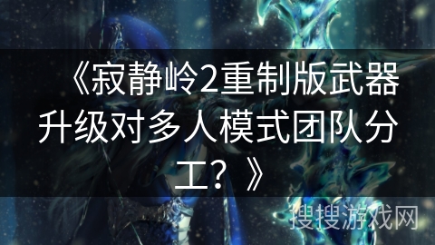 《寂静岭2重制版武器升级对多人模式团队分工？》