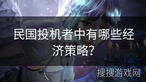 民国投机者中有哪些经济策略？