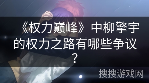 《权力巅峰》中柳擎宇的权力之路有哪些争议？