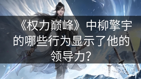 《权力巅峰》中柳擎宇的哪些行为显示了他的领导力？
