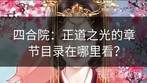 四合院：正道之光的章节目录在哪里看？