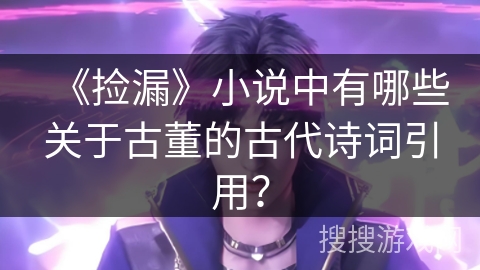 《捡漏》小说中有哪些关于古董的古代诗词引用？