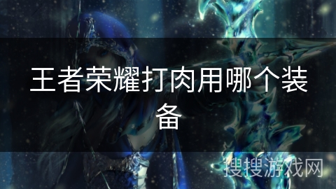 王者荣耀打肉用哪个装备