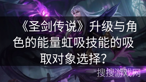 《圣剑传说》升级与角色的能量虹吸技能的吸取对象选择? 《圣剑传说》升级与角色的能量虹吸技能的吸取对象选择?