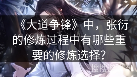 《大道争锋》中，张衍的修炼过程中有哪些重要的修炼选择？