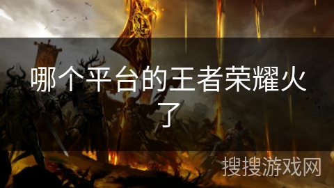 哪个平台的王者荣耀火了