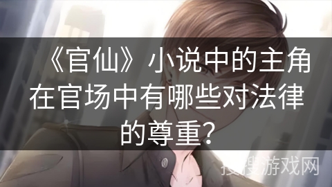 《官仙》小说中的主角在官场中有哪些对法律的尊重?