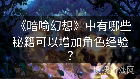 《暗喻幻想》中有哪些秘籍可以增加角色经验？