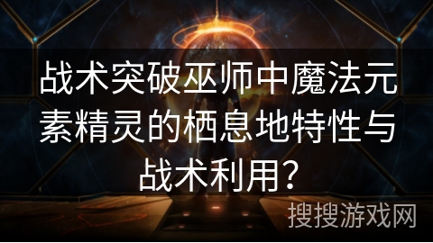 战术突破巫师中魔法元素精灵的栖息地特性与战术利用？