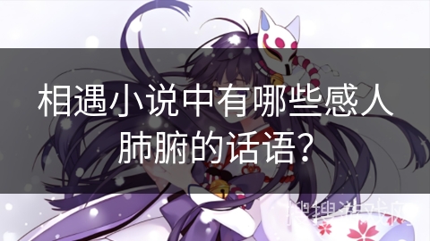 相遇小说中有哪些感人肺腑的话语？