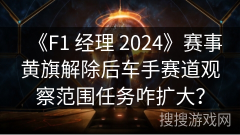 《F1 经理 2024》赛事黄旗解除后车手赛道观察范围任务咋扩大？
