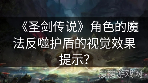 《圣剑传说》角色的魔法反噬护盾的视觉效果提示？
