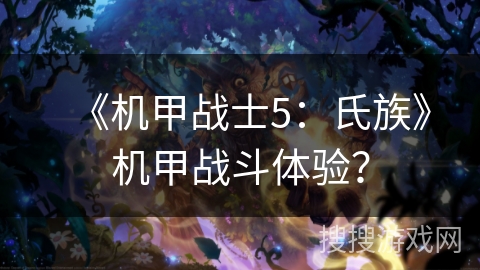 《机甲战士5：氏族》机甲战斗体验？