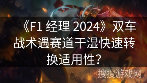 《F1 经理 2024》双车战术遇赛道干湿快速转换适用性？