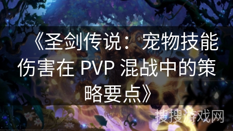 《圣剑传说：宠物技能伤害在 PVP 混战中的策略要点》