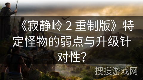 《寂静岭 2 重制版》特定怪物的弱点与升级针对性？