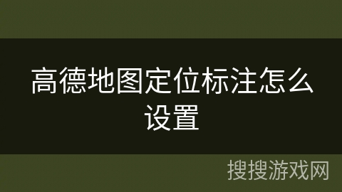 高德地图定位标注怎么设置