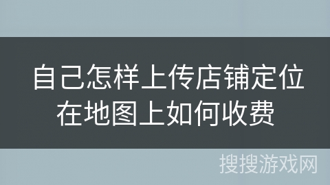 自己怎样上传店铺定位在地图上如何收费