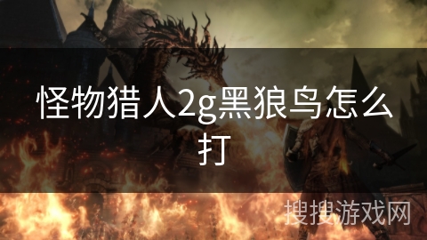 怪物猎人2g黑狼鸟怎么打 怪物猎人2g黑狼鸟怎么打