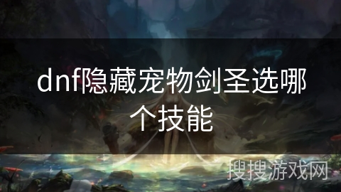 dnf隐藏宠物剑圣选哪个技能 dnf隐藏宠物剑圣选哪个技能