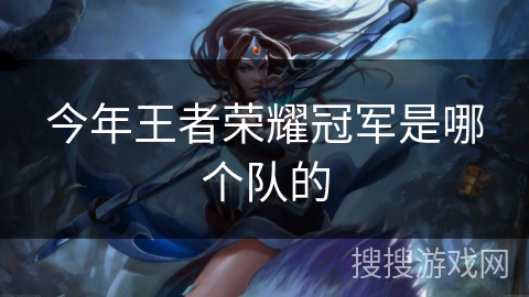 今年王者荣耀冠军是哪个队的