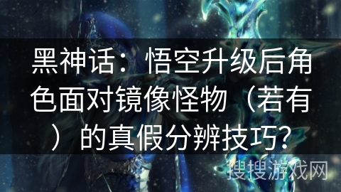 黑神话：悟空升级后角色面对镜像怪物（若有）的真假分辨技巧？