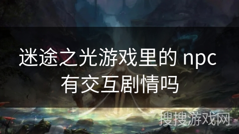 迷途之光游戏里的 npc 有交互剧情吗