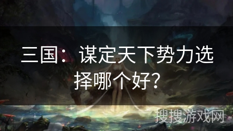 三国：谋定天下势力选择哪个好？