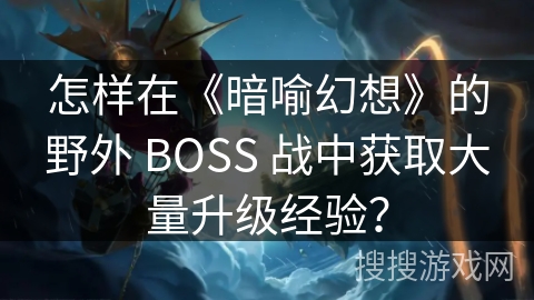 怎样在《暗喻幻想》的野外 BOSS 战中获取大量升级经验？