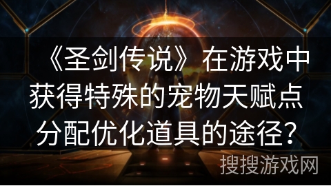 《圣剑传说》在游戏中获得特殊的宠物天赋点分配优化道具的途径？
