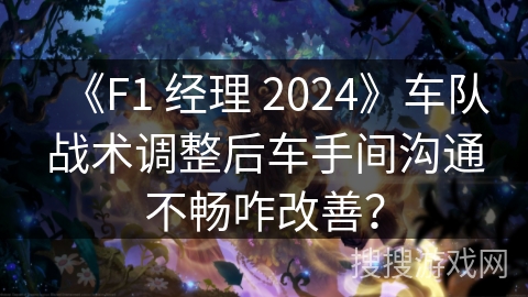 《F1 经理 2024》车队战术调整后车手间沟通不畅咋改善？