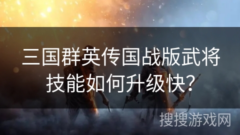 三国群英传国战版武将技能如何升级快? 三国群英传国战版武将技能如何升级快?